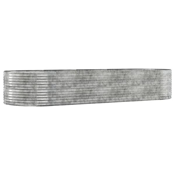 vidaXL Odlingslåda silver 367x140x68 cm pulverlackerat stål Silver