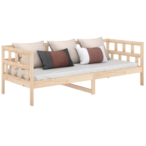 vidaXL Dagbädd massiv furu 90x200 cm Brun
