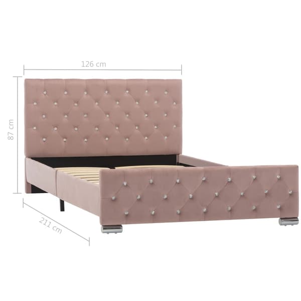 vidaXL Sängram rosa sammet 120x200 cm Rosa