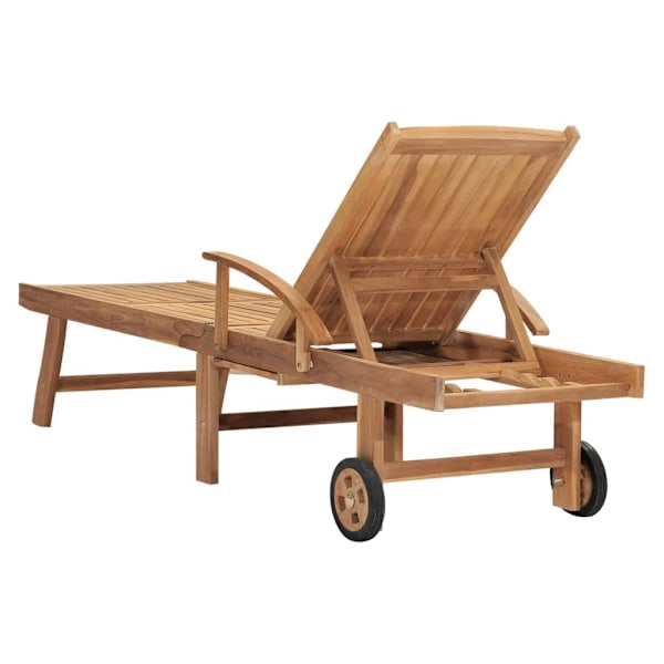 vidaXL Solsäng massiv teak Brun