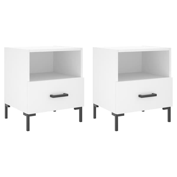 vidaXL Sängbord 2 st vit 40x35x47,5 cm konstruerat trä Vit