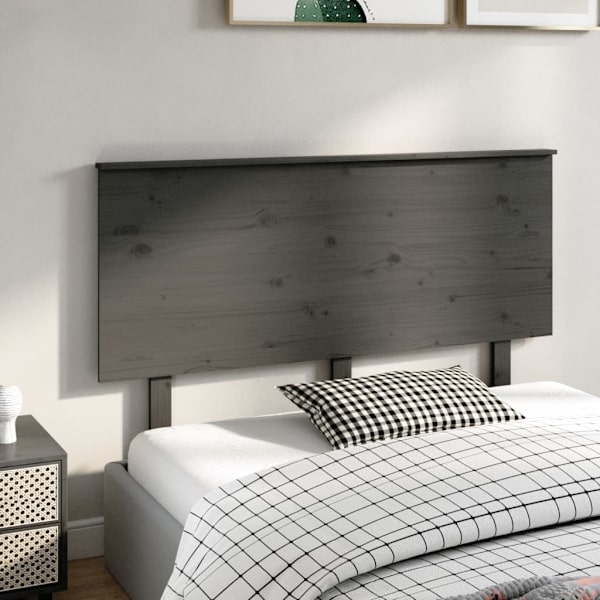 vidaXL Sänggavel grå 144x6x82,5 cm massiv furu Grå