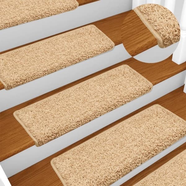 vidaXL Trappstegsmattor 15 st 65x25 cm brun Brun