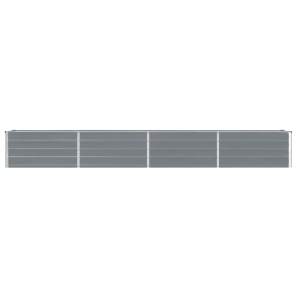 vidaXL Odlingslåda upphöjd galvaniserat stål 320x40x45 cm grå grå