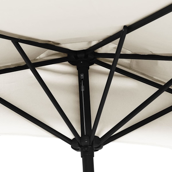 vidaXL Balkongparasoll med aluminiumstolpe sand 300x155 cm halvrunt Beige
