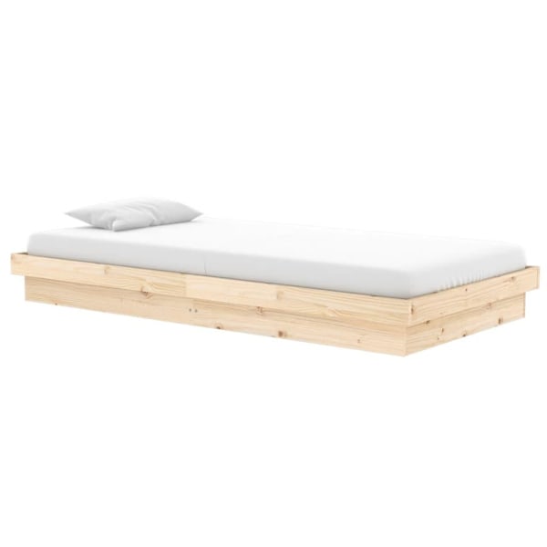 vidaXL Sängram massivt trä 90x200 cm Brun