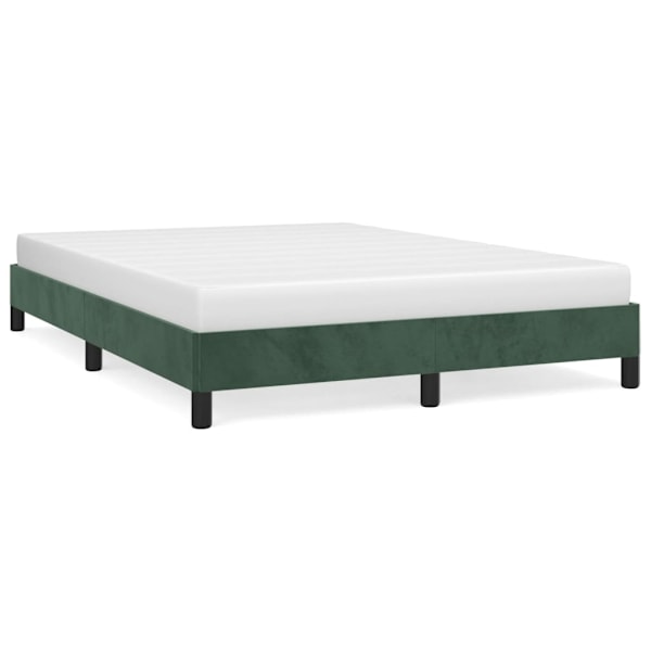 vidaXL Sängram utan madrass mörkgrön 140x200 cm sammet Grön