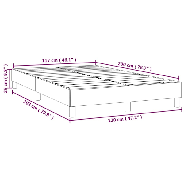 vidaXL Sängram utan madrass svart 120x200 cm tyg Svart
