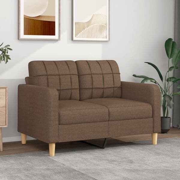 vidaXL 2-sitssoffa brun 120 cm tyg Brun