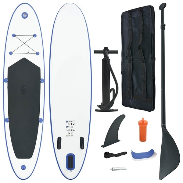 vidaXL SUP surfingbräda uppblåsbar blå och vit Blå