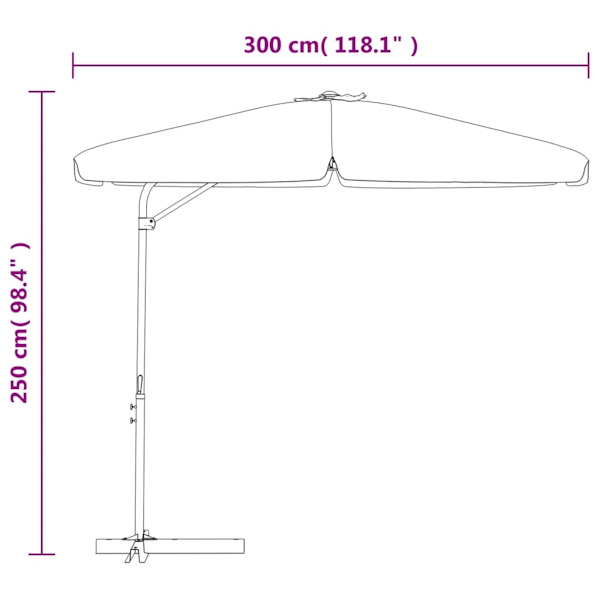 vidaXL Trädgårdsparasoll med stålstång 300 cm antracit Antracit