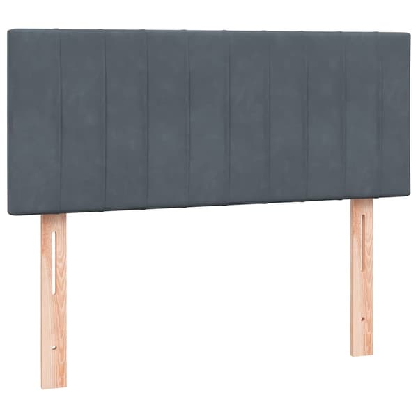 vidaXL Ramsäng med madrass mörkgrå 120x220 cm sammet Grå