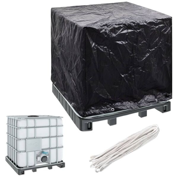 vidaXL Överdrag till vattentank 8 öljetter 116 x 100 120 cm Svart