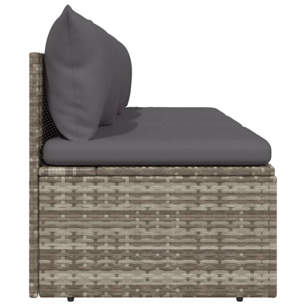 vidaXL Loungesoffa 3-sits med dynor grå konstrotting Grå