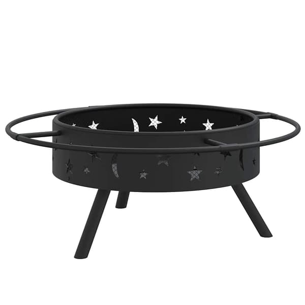 vidaXL Eldstad med eldgaffel 70 cm XXL stål art