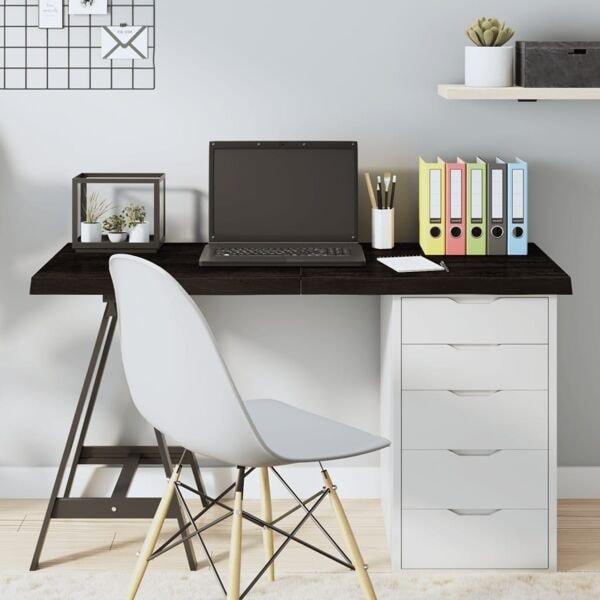vidaXL Bordsskiva mörkbrun 120x40x(2-4) cm behandlad massiv ek Brun