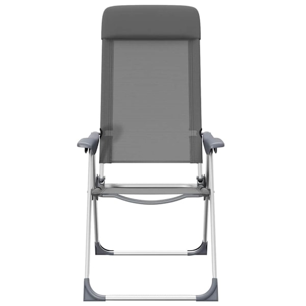 vidaXL Hopfällbara campingstolar 2 st aluminium grå grå