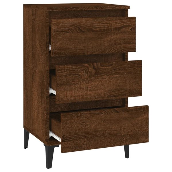 vidaXL Sängbord rökfärgad brun ek 40x35x70 cm konstruerat trä Brun