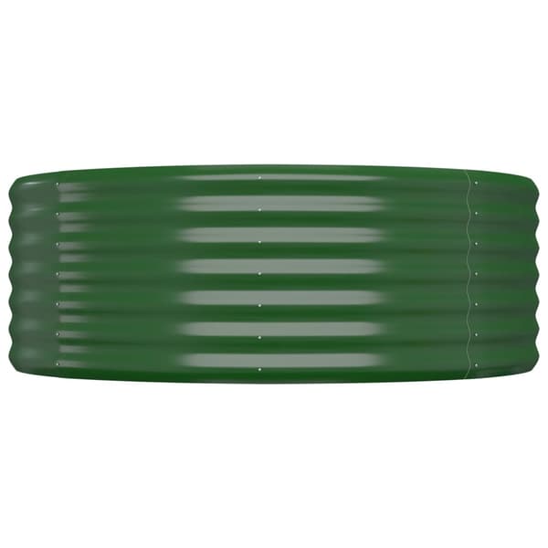 vidaXL Odlingslåda pulverlackerat stål 507x100x36 cm grön Grön
