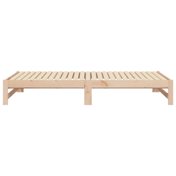 vidaXL Utdragbar dagbädd 2x(100x200) cm massiv furu Brun