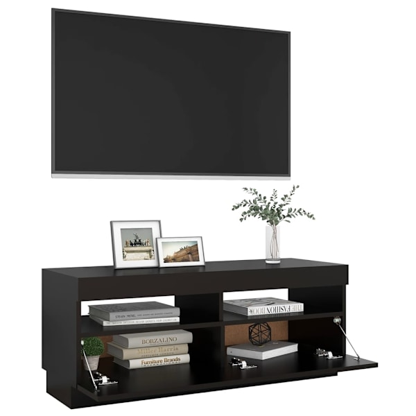 vidaXL TV-bänk med LED-belysning svart 100x35x40 cm Svart