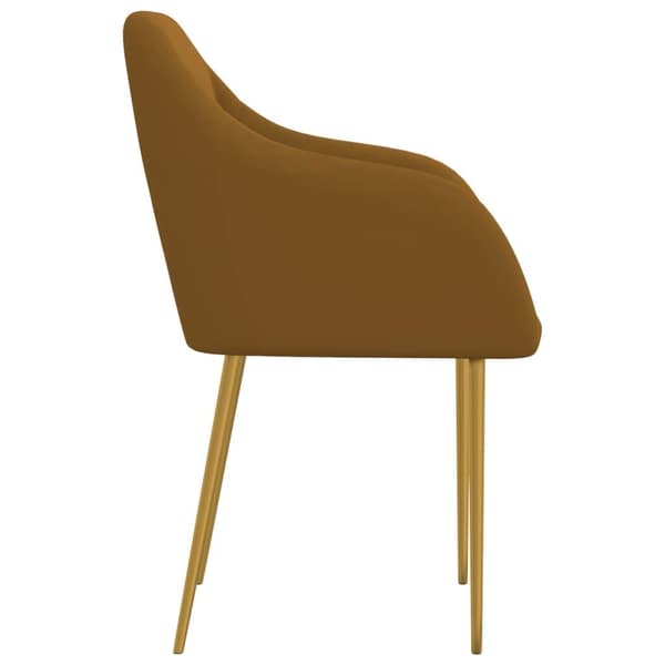 vidaXL Matstolar 2 st brun sammet Brun