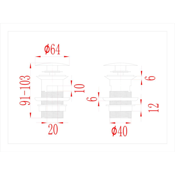 vidaXL Pop-up bottenventil med överflödesfunktion svart 6,4x6,4x Svart