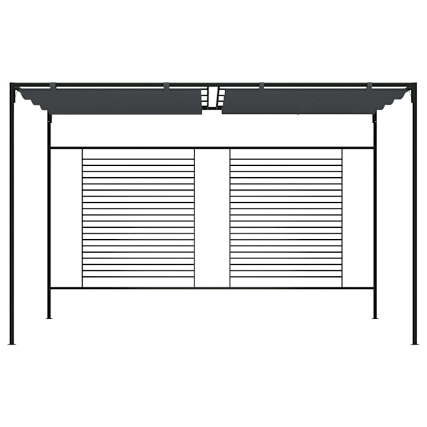 vidaXL Paviljong med infällbart tak 4x3x2,3 m gräddvit 180 g/m² Antracit