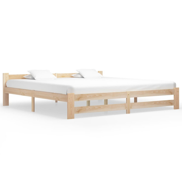 vidaXL Sängram massiv furu 200x200 cm Brun