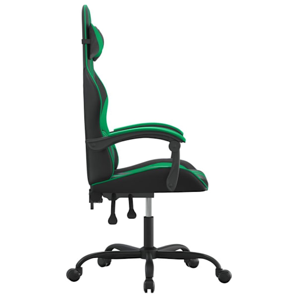 vidaXL Snurrbar gamingstol svart och grön konstläder Grön