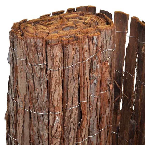 vidaXL Barkstaket 100 x 600 cm Bark Brun Brun