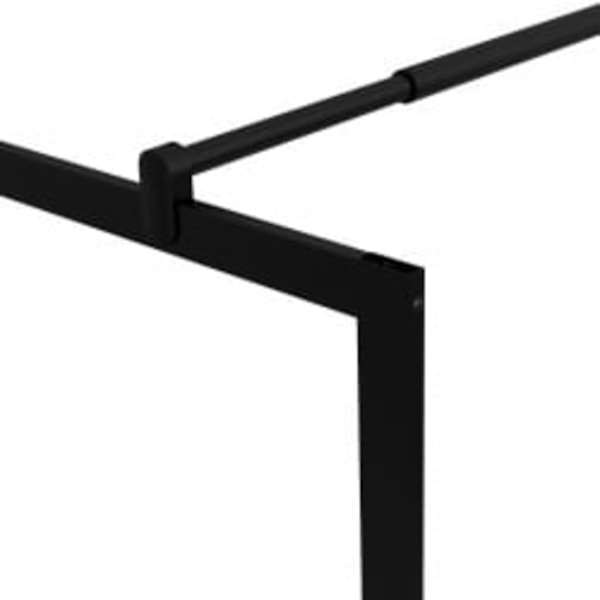 vidaXL Duschvägg med hylla svart 90x195 cm ESG-glas&aluminium Svart