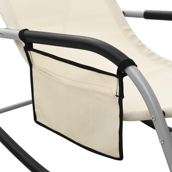 vidaXL Solsängar 2 st textilen gräddvit och grå Creme
