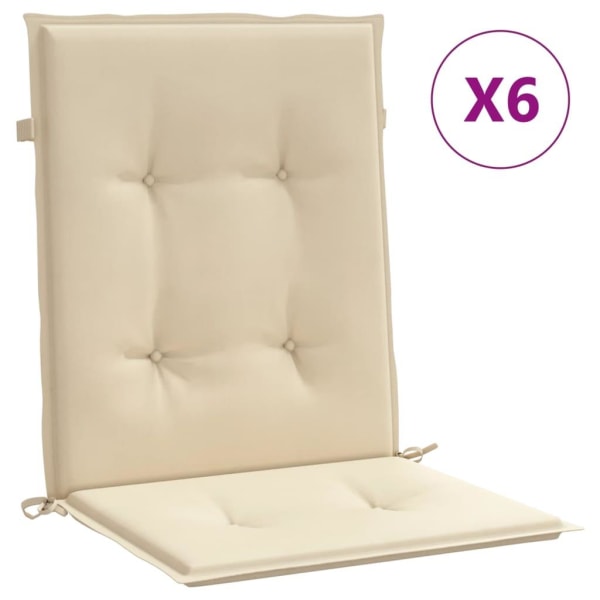 vidaXL Stolsdynor 6 st beige 100x50x3 cm oxfordtyg Beige