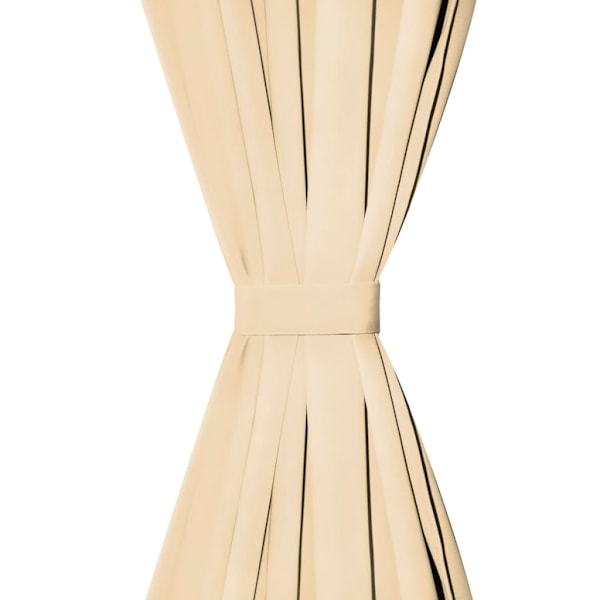 vidaXL Gardiner i microsatin 2 st med öglor 140x225 cm beige Beige
