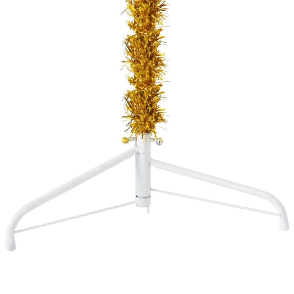 vidaXL Smal halv plastgran med stativ guld 120 cm Guld