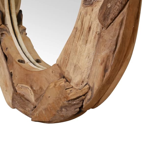 vidaXL Prydnadsspegel teak 60 cm rund Brun