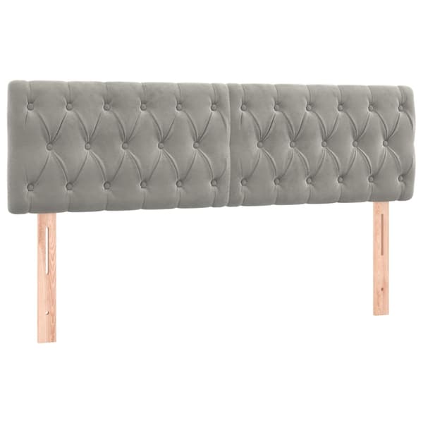 vidaXL Ramsäng med madrass ljusgrå 160x200 cm sammet Grå