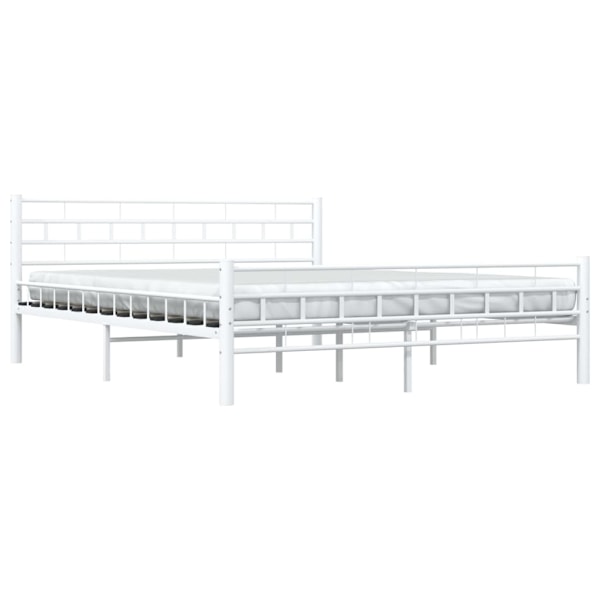 vidaXL Sängram med huvudgavel utan madrass vit 160x200 cm metall Vit