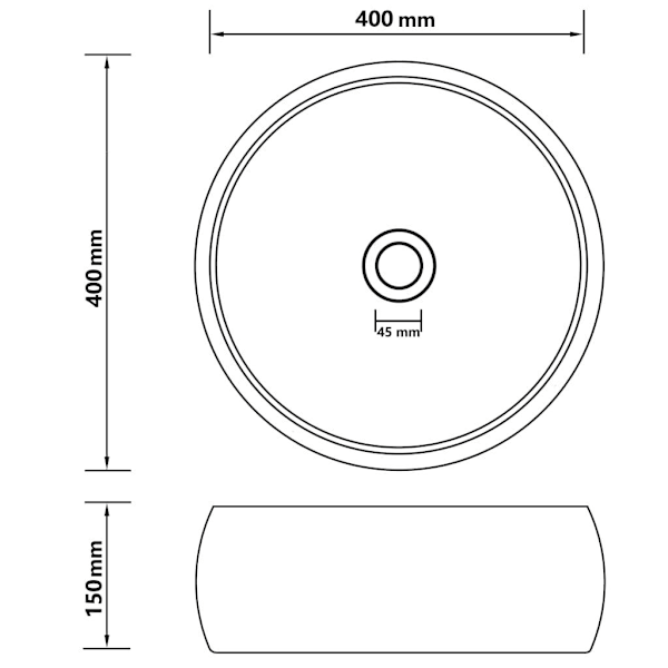 vidaXL Lyxigt runt handfat matt ljusgrön 40x15 cm keramik Grön