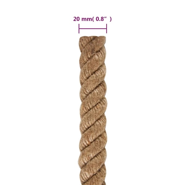 vidaXL Rep 100% Jute 20 mm 100 m