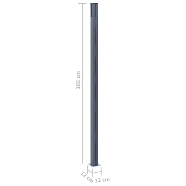 vidaXL Staketstolpar 2 st mörkgrå 185 cm aluminium grå