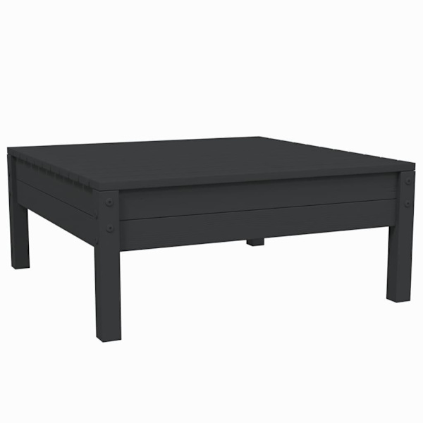 vidaXL Loungegrupp med dynor svart 3 delar massiv furu Svart