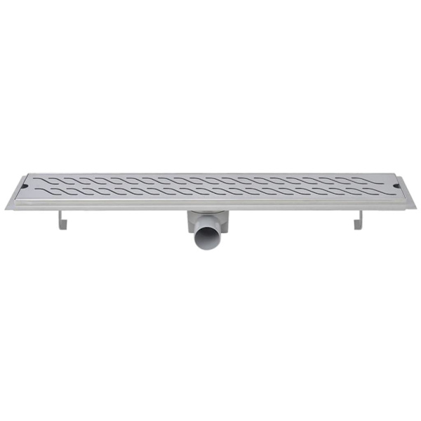 vidaXL Avlång golvbrunn 2 st vågig rostfritt stål 730x140 mm