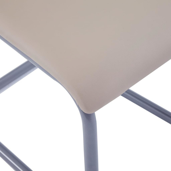 vidaXL Fribärande matstolar 4 st cappuccino konstläder Beige