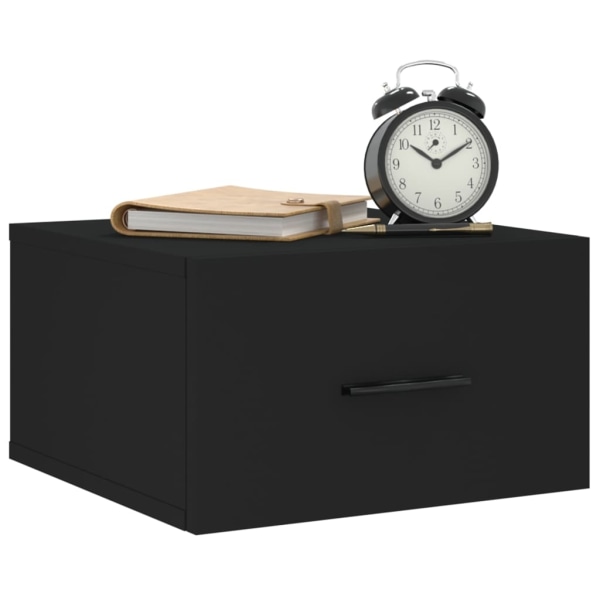 vidaXL Väggmonterat sängbord svart 35x35x20 cm Svart