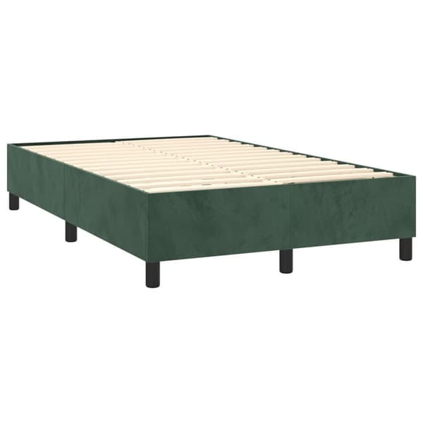 vidaXL Ramsäng med madrass mörkgrön 120x200 cm sammet Grön