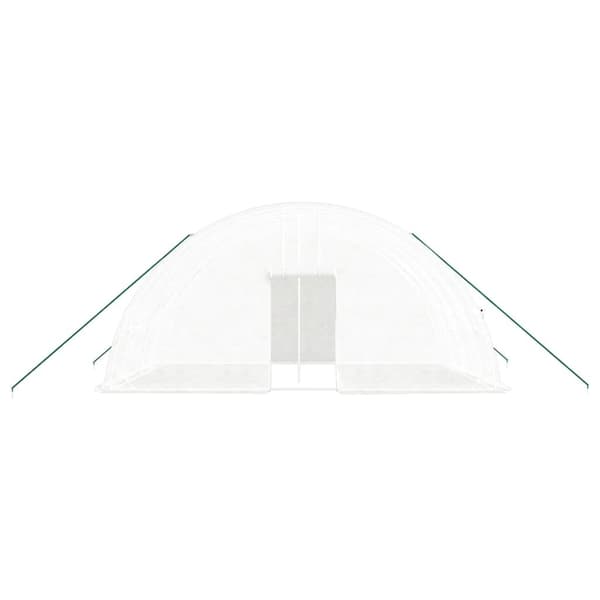 vidaXL Växthus med stålram vit 24 m² 6x4x2,85 m Vit