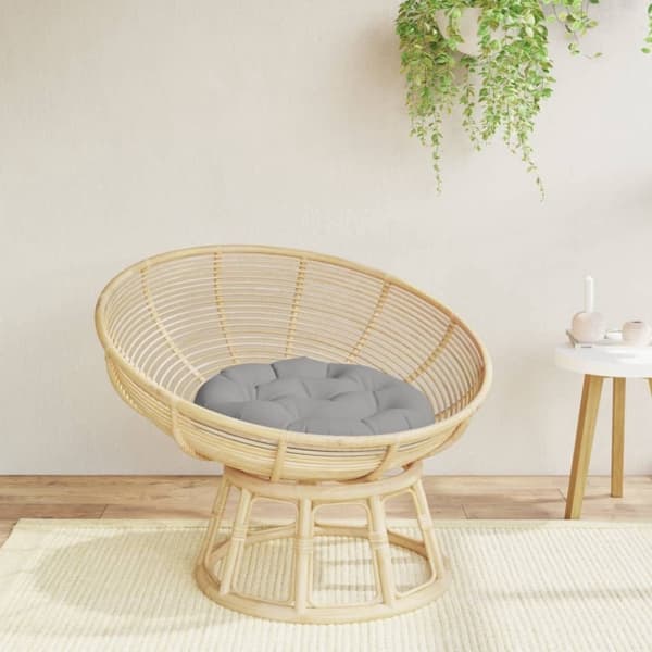 vidaXL Rund dyna grå Ø 60 x11 cm oxfordtyg Grå