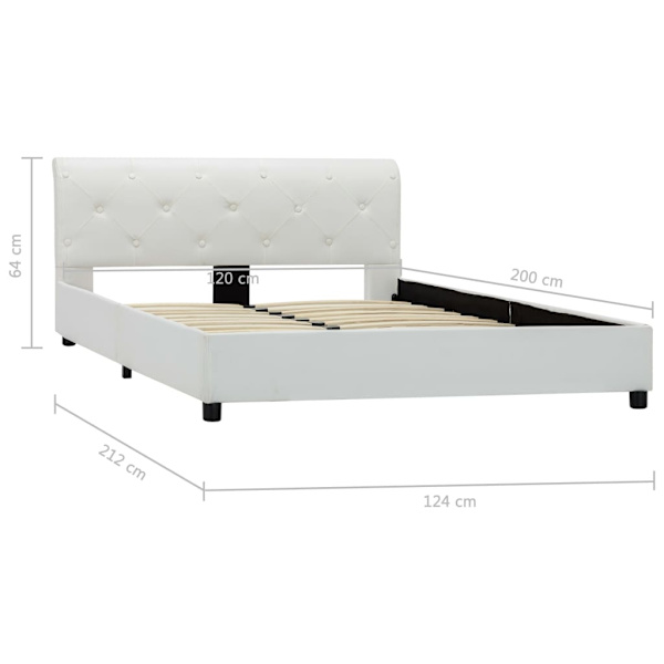 vidaXL Sängram vit konstläder 120x200 cm Vit